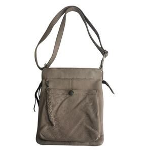 Cowboysbag Taupe Leather Crossbody Bag Adjustable Strap Minimalist